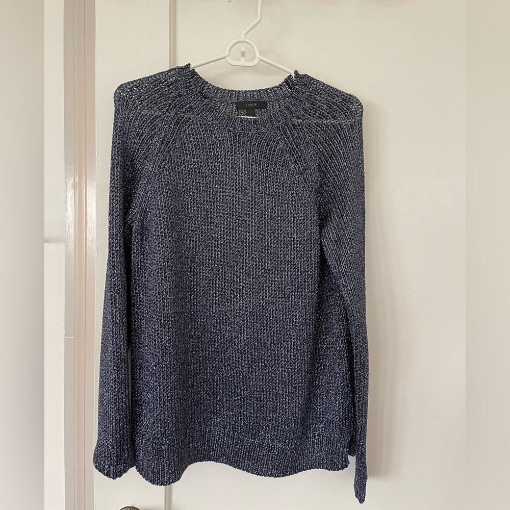 JCrew Navy Blue Mesh Sweater